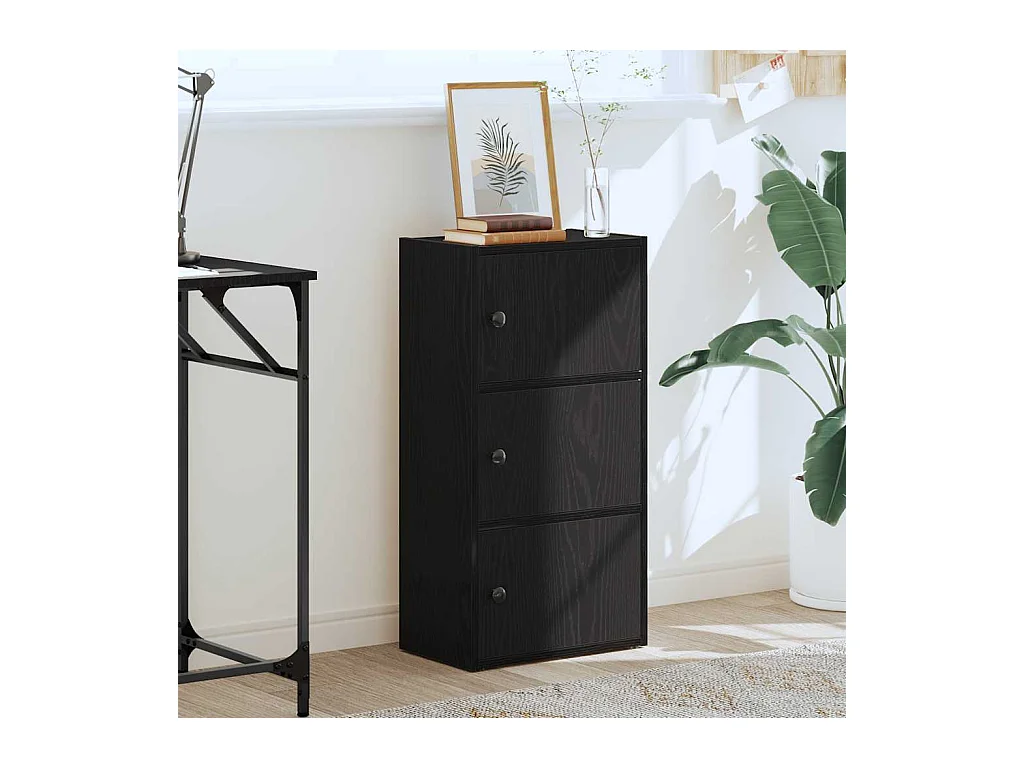 Bibliothèque chêne noir 40x24x77 cm bois d'ingénierie