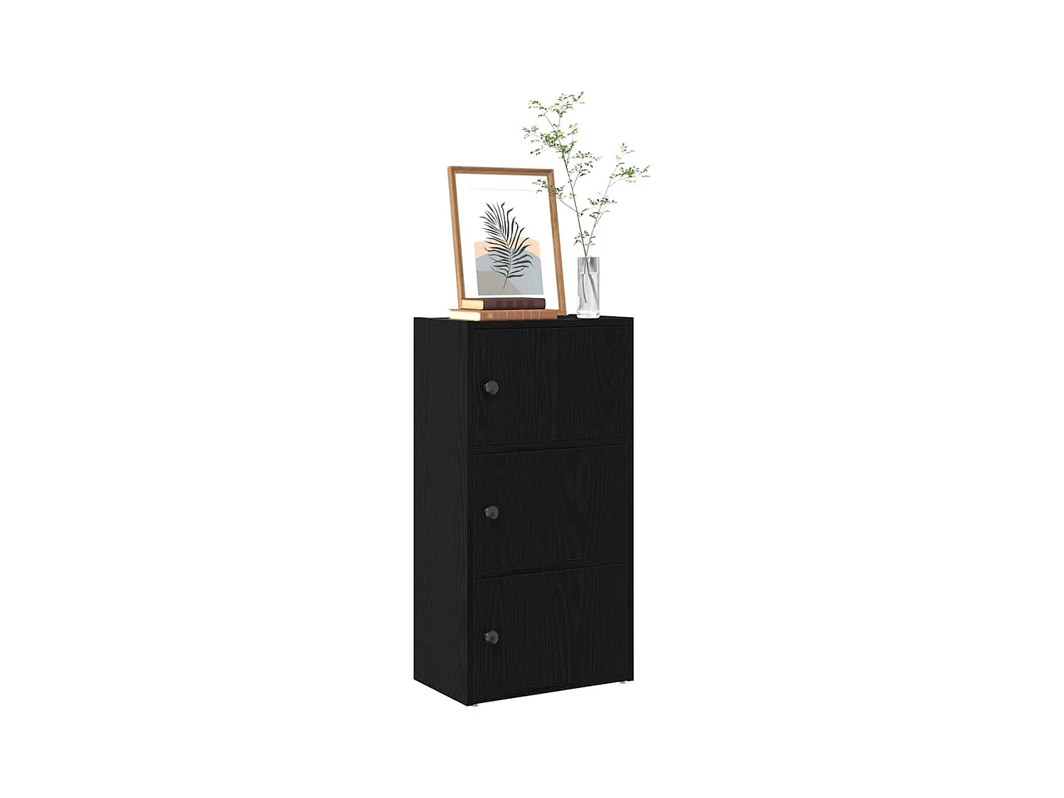 Bibliothèque chêne noir 40x24x77 cm bois d'ingénierie
