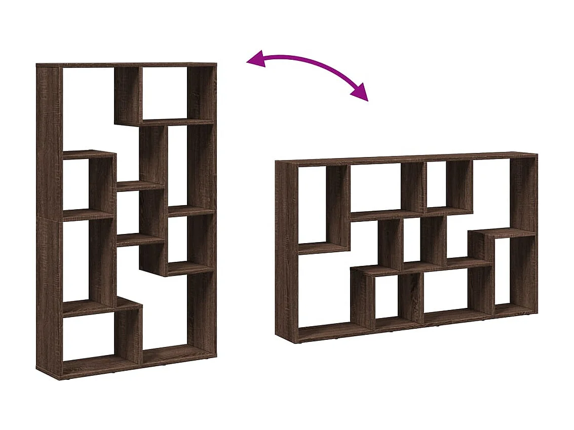 Bücherregal aus brauner Eiche, 72 x 20 x 120 cm, Holzwerkstoff