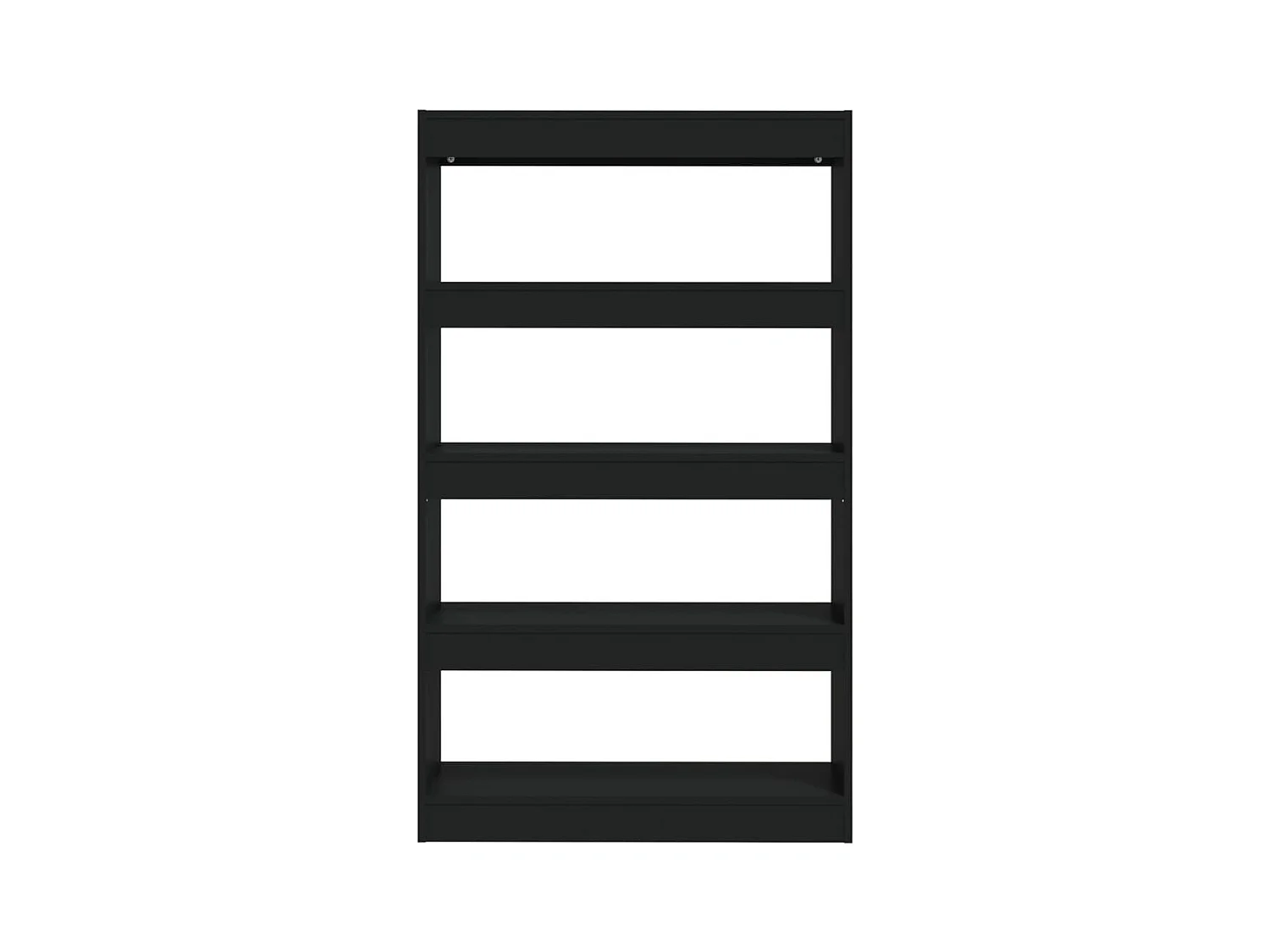 Bücherregal/Raumteiler aus schwarzem Holzwerkstoff