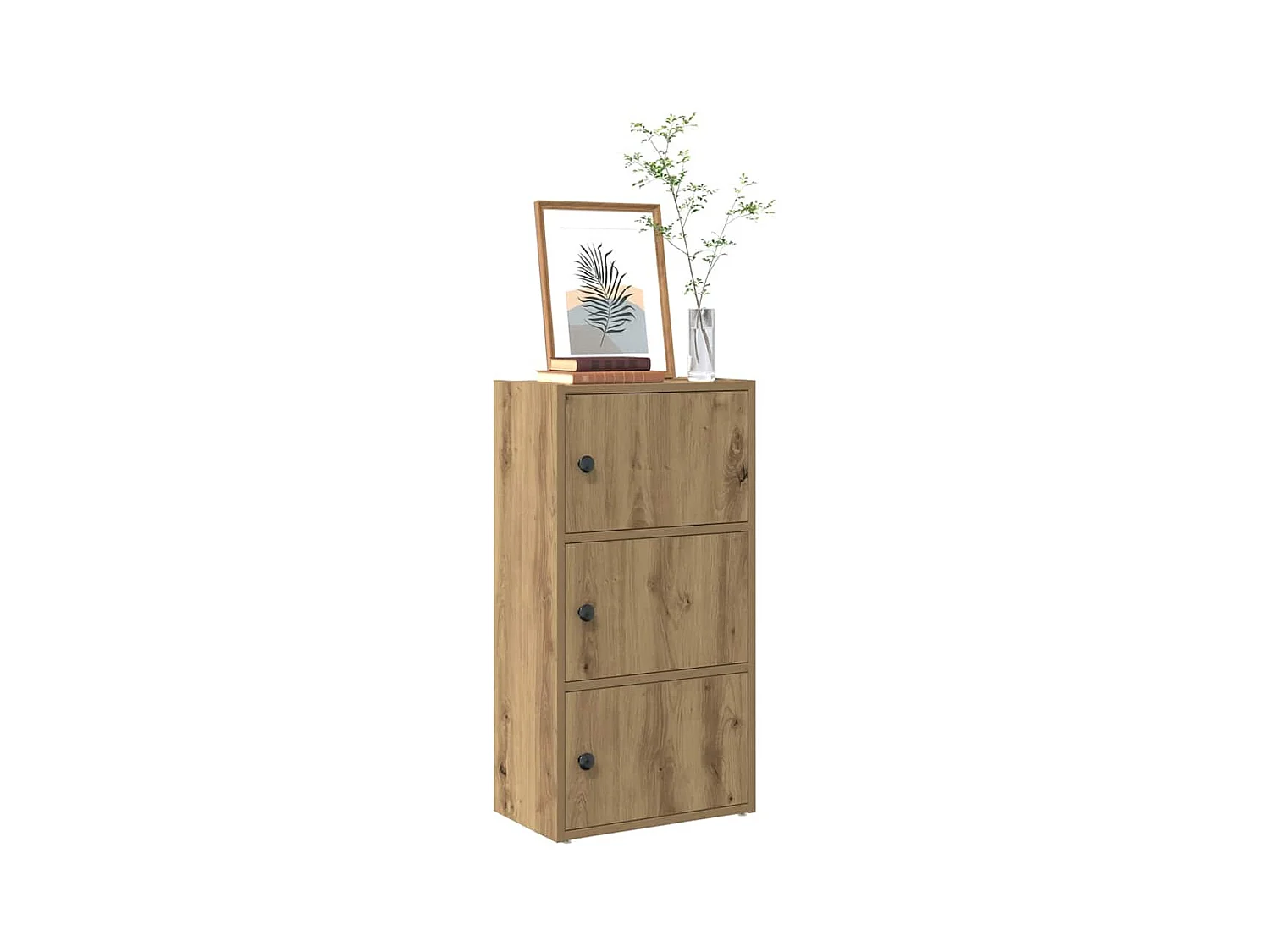 Bibliothèque chêne artisanal 40x24x77 cm bois d'ingénierie