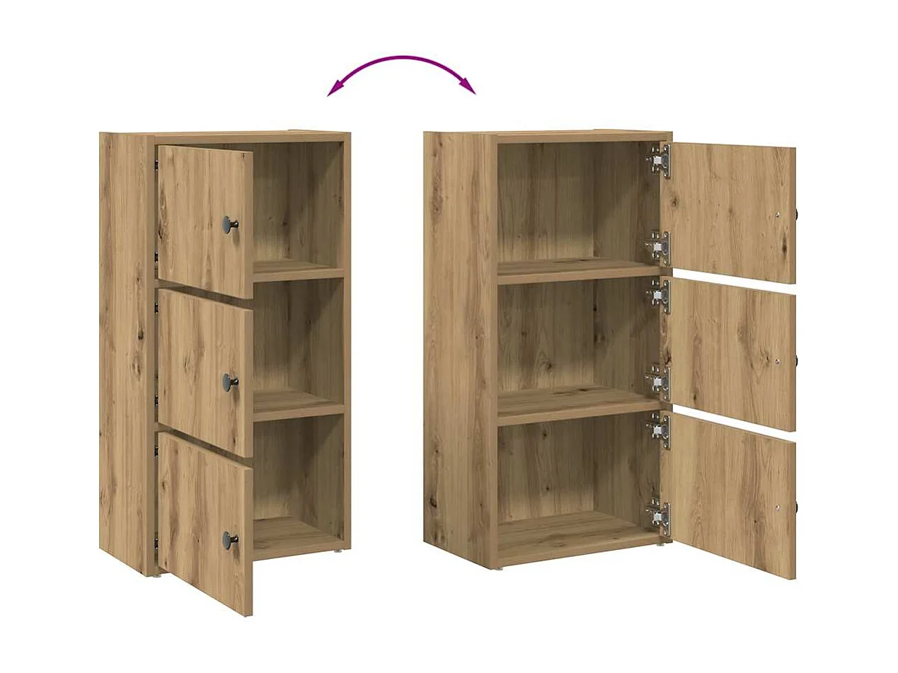 Bibliothèque chêne artisanal 40x24x77 cm bois d'ingénierie