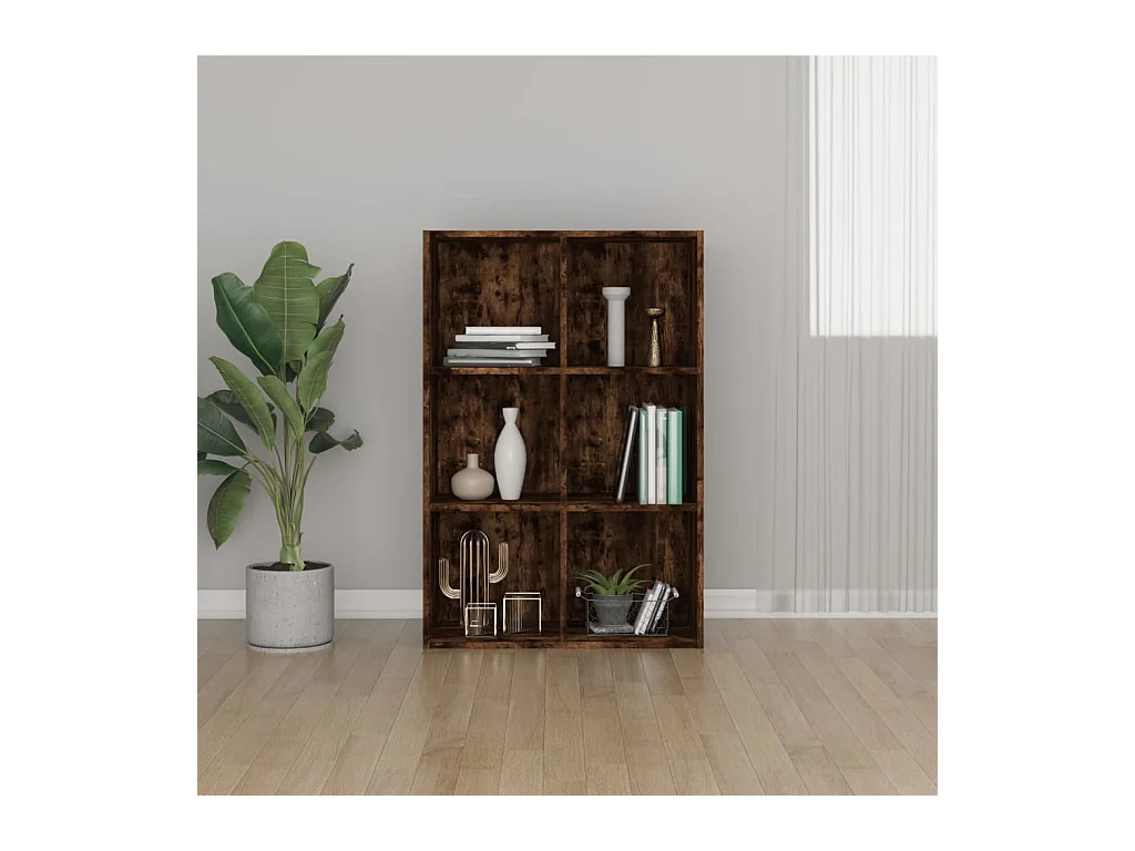 Bibliothèque/Buffet Chêne fumé 66x30x98 cm Bois d'ingénierie