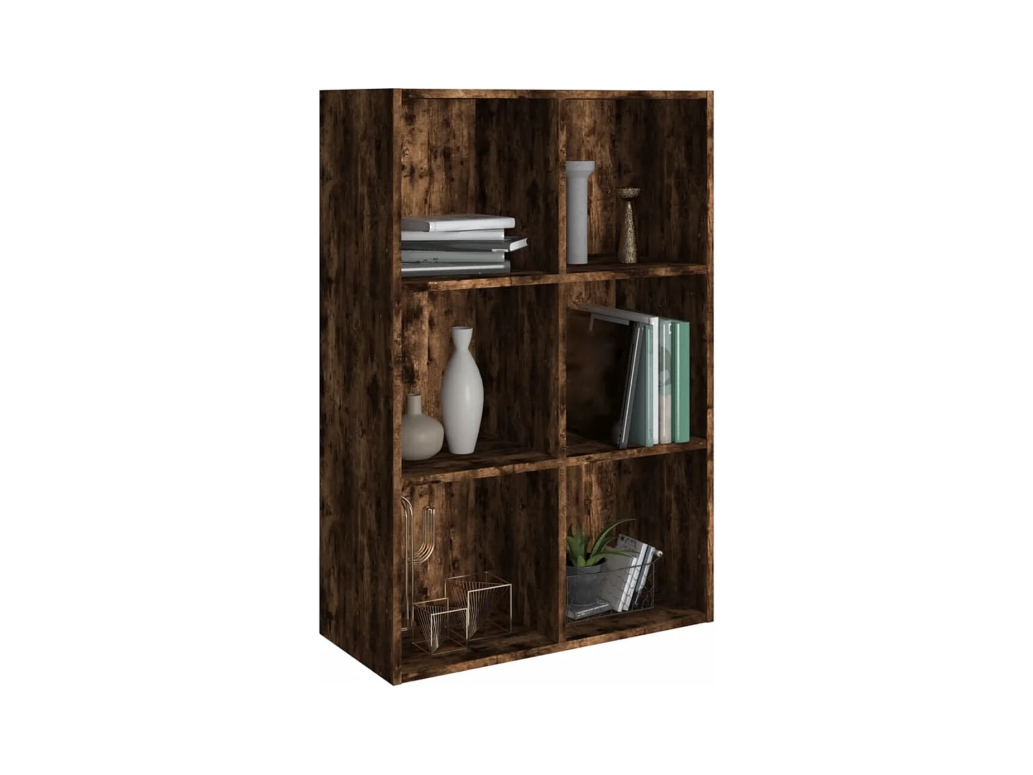 Bibliothèque/Buffet Chêne fumé 66x30x98 cm Bois d'ingénierie