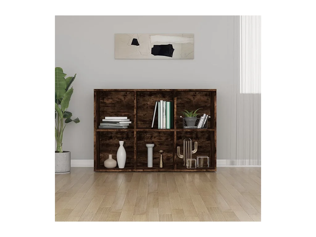 Bibliothèque/Buffet Chêne fumé 66x30x98 cm Bois d'ingénierie