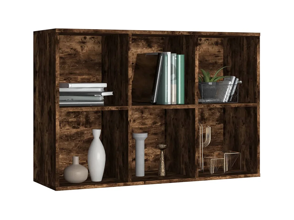 Bibliothèque/Buffet Chêne fumé 66x30x98 cm Bois d'ingénierie