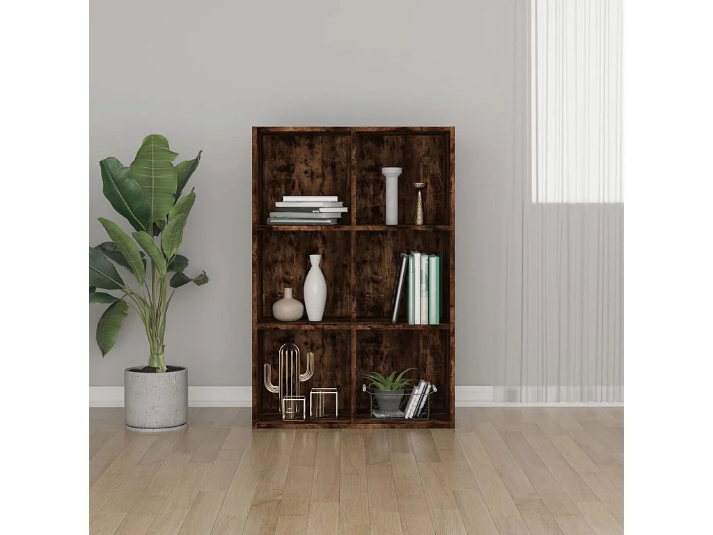 Boekenkast/dressoir gerookt eiken 66x30x98 cm bewerkt hout
