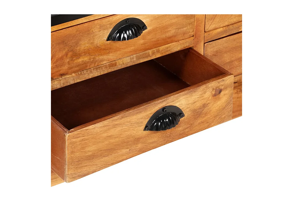 Boekenkast met 4 planken en 6 lades 122x36x181 cm Mangohout