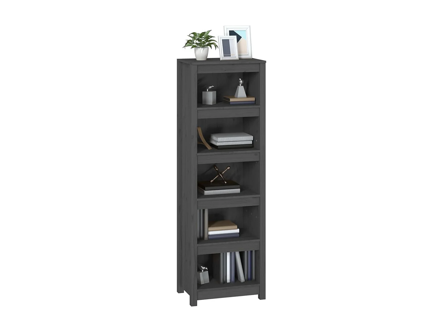 Librería Gris 50x35x154 cm Madera Maciza de Pino
