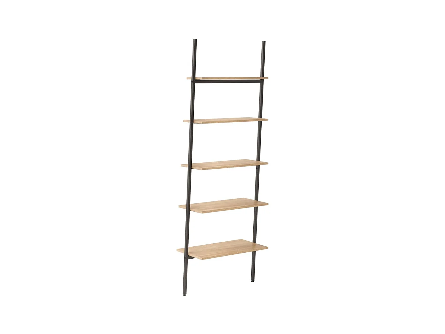 Mensola inclinata a 5 ripiani marrone chiaro e nero 64x34x185,5 cm
