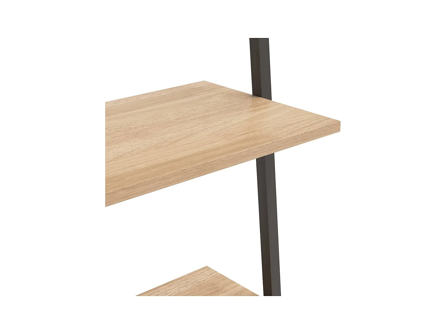 Mensola inclinata a 5 ripiani marrone chiaro e nero 64x34x185,5 cm