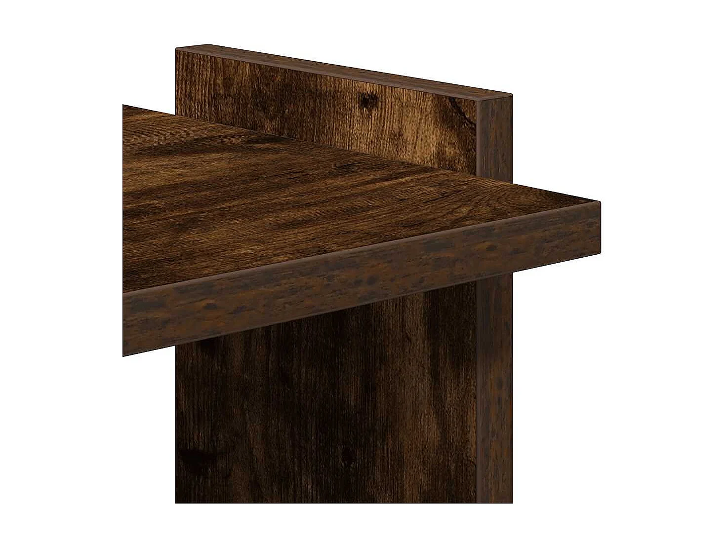 Bibliothèque 3 niveaux chêne fumé 60x30x120cm bois d'ingénierie