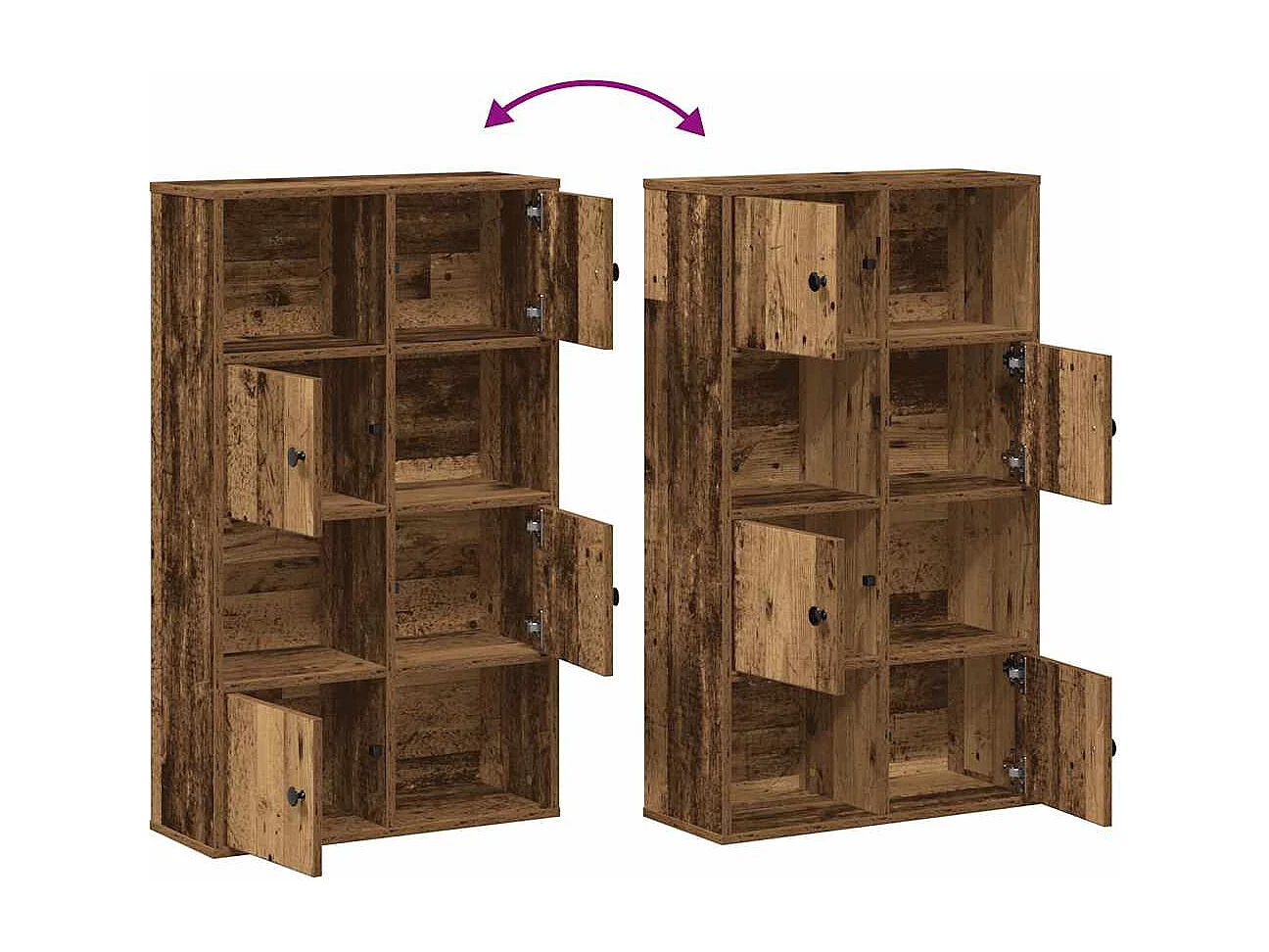 Bibliothèque vieux bois 60x24x101,5 cm bois d'ingénierie