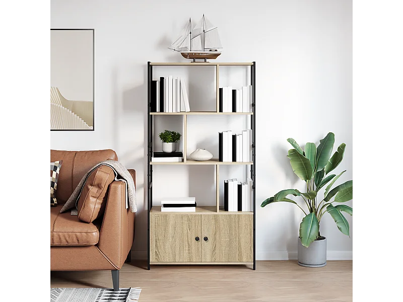 Mensola in rovere Sonoma 80 x 30 x 155,5 cm in legno ingegnerizzato