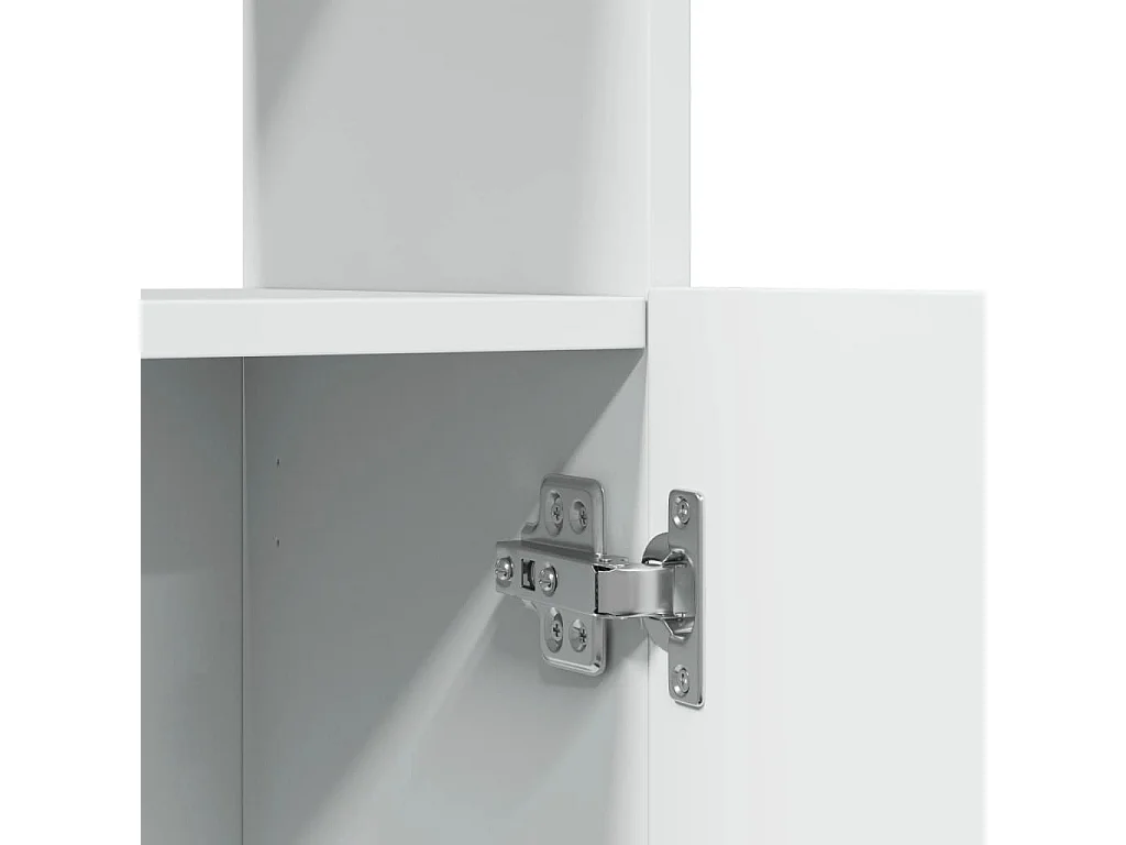 Credenza alta bianca 92x33x180 cm in legno ingegnerizzato