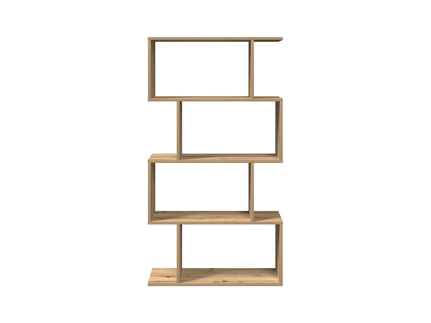 Étagère séparatrice de pièce à 4 niveaux chêne artisanal