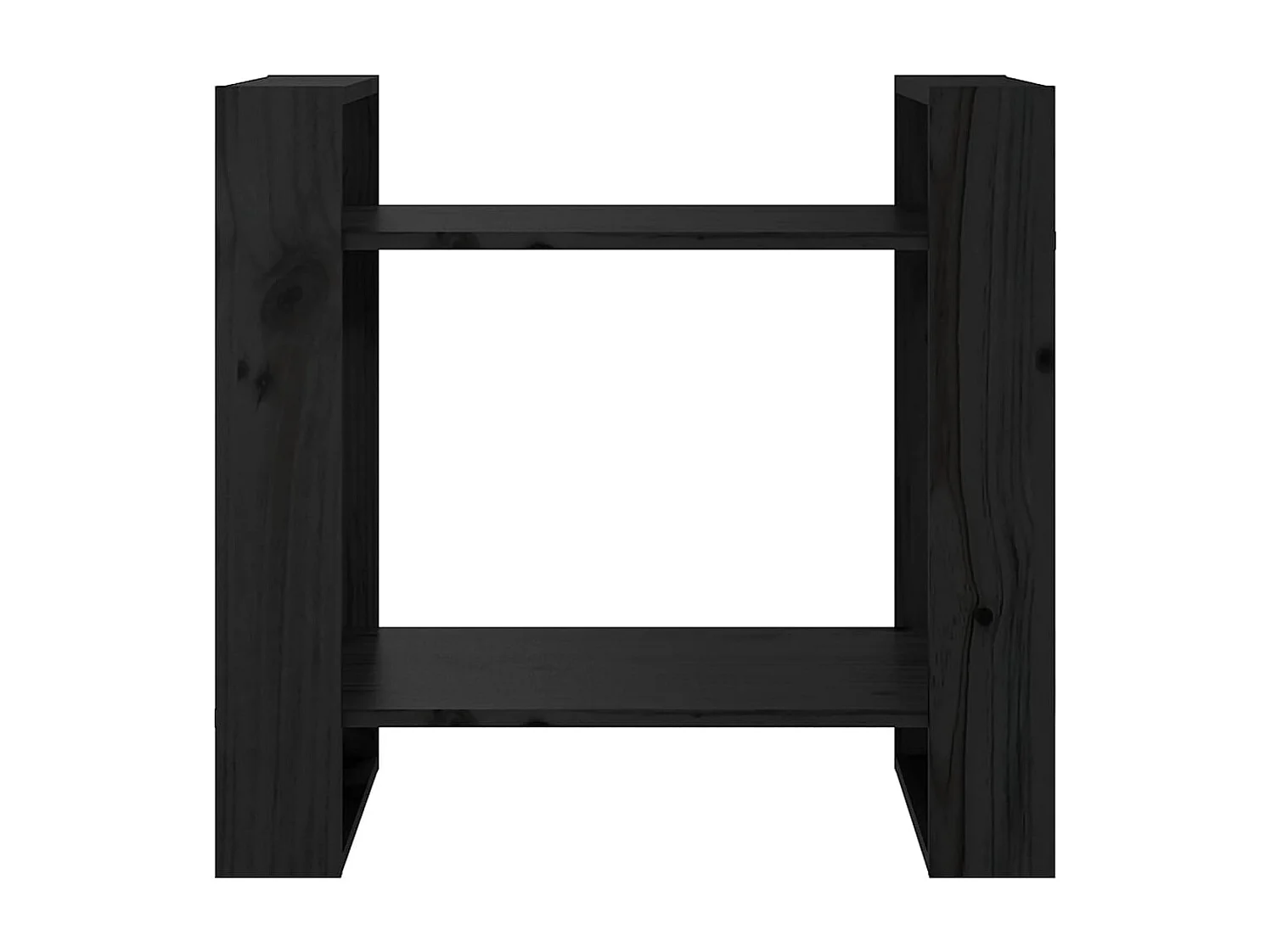 Bibliothèque/Séparateur de pièce Noir 60x35x57 cm Pin massif