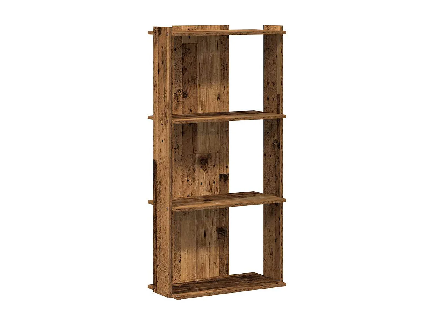 Bibliothèque à 3 niveaux vieux bois 60x30x120cm bois ingénierie