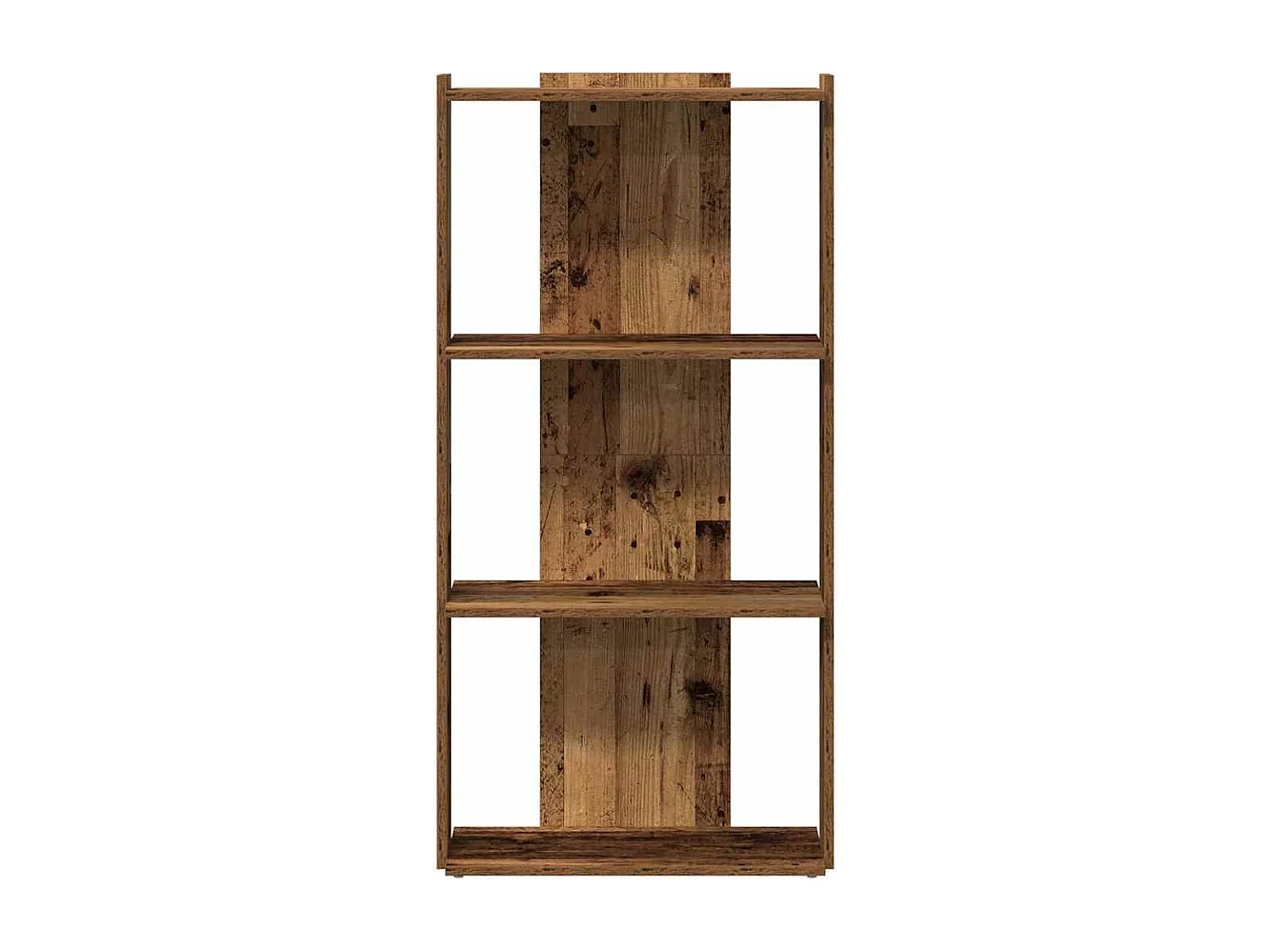 Bibliothèque à 3 niveaux vieux bois 60x30x120cm bois ingénierie