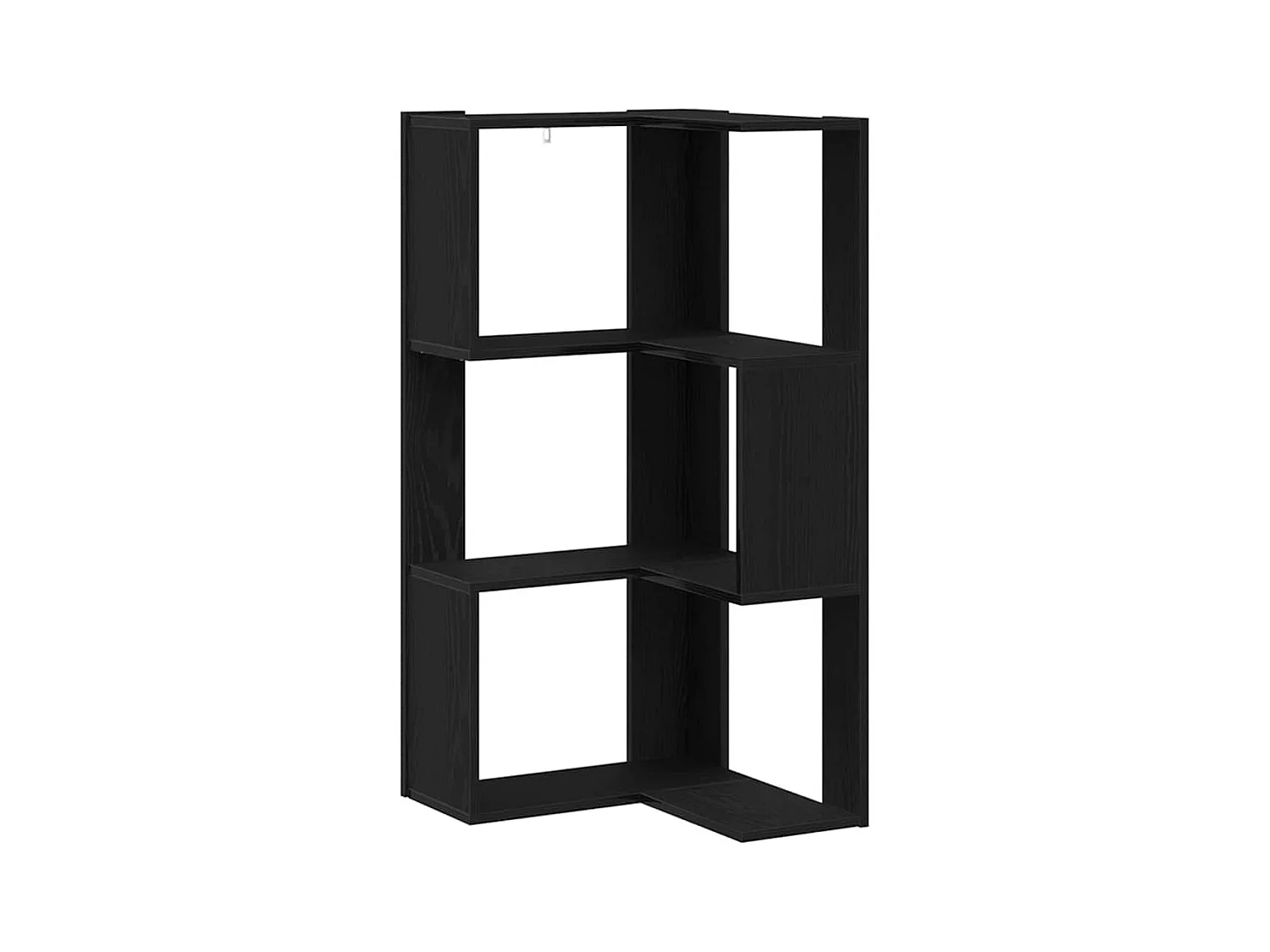 Bibliothèque d'angle 3 niveaux Chêne noir 50x50x102 cm Bois reconstitué