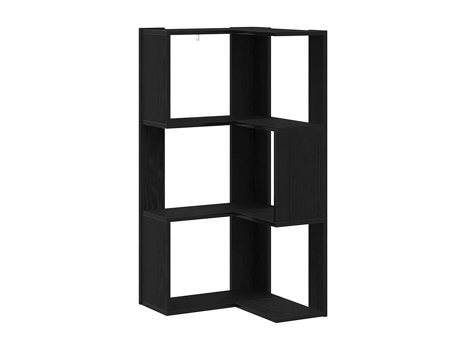 Bibliothèque d'angle 3 niveaux Chêne noir 50x50x102 cm Bois reconstitué