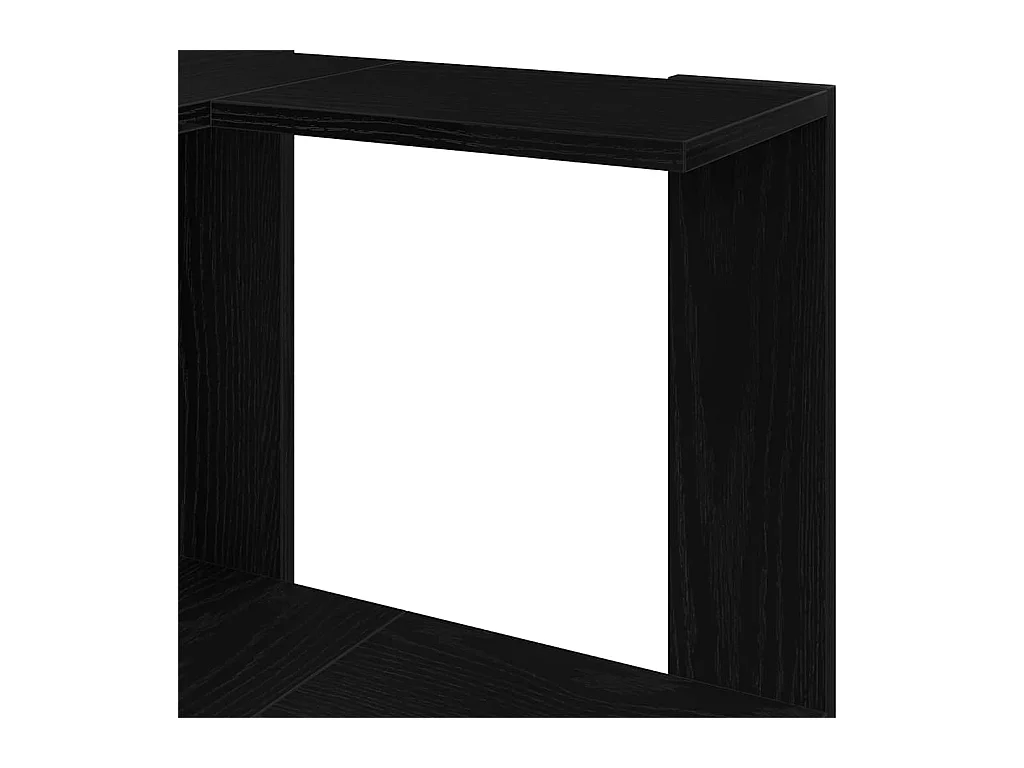 Bibliothèque d'angle 3 niveaux Chêne noir 50x50x102 cm Bois reconstitué