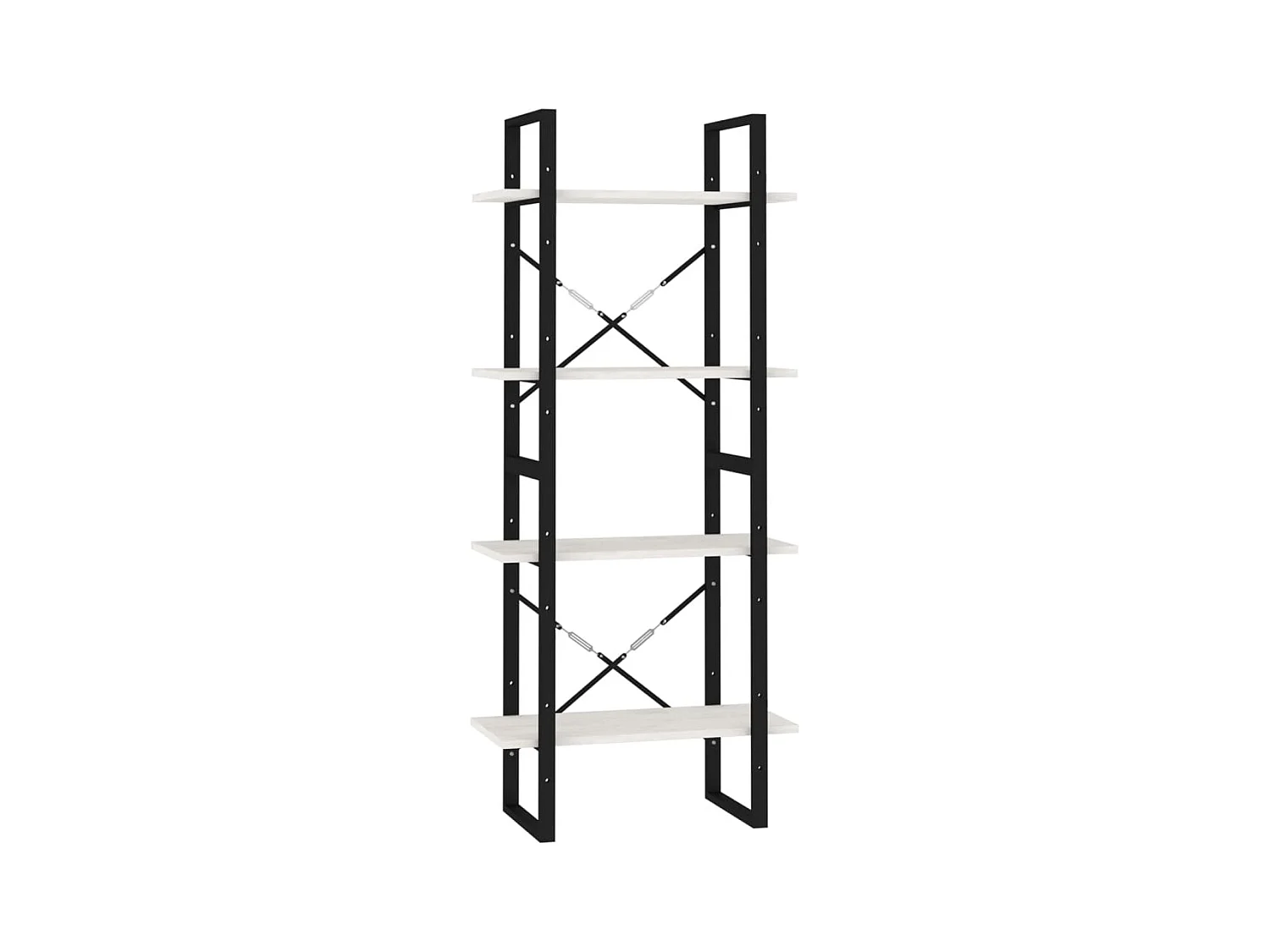 Bibliothèque à 4 niveaux Blanc 60x30x140 cm Bois de pin massif