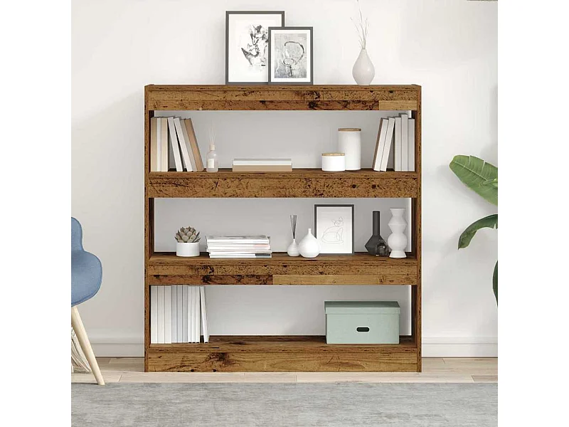 Meuble de rangement /Séparateur de pièce - Bois rustique - 100x30x103cm - Bois d'ingénierie