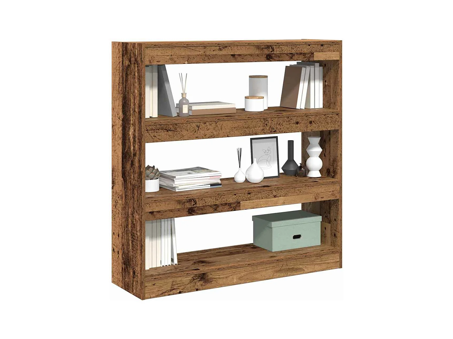 Meuble de rangement /Séparateur de pièce - Bois rustique - 100x30x103cm - Bois d'ingénierie