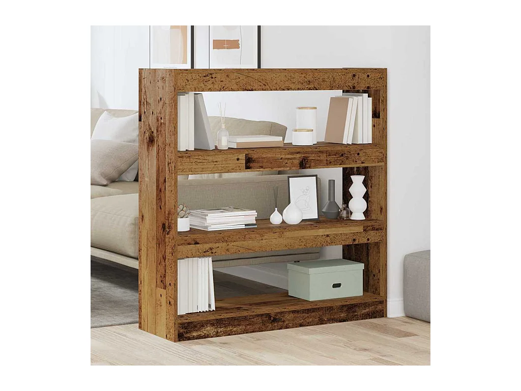 Meuble de rangement /Séparateur de pièce - Bois rustique - 100x30x103cm - Bois d'ingénierie