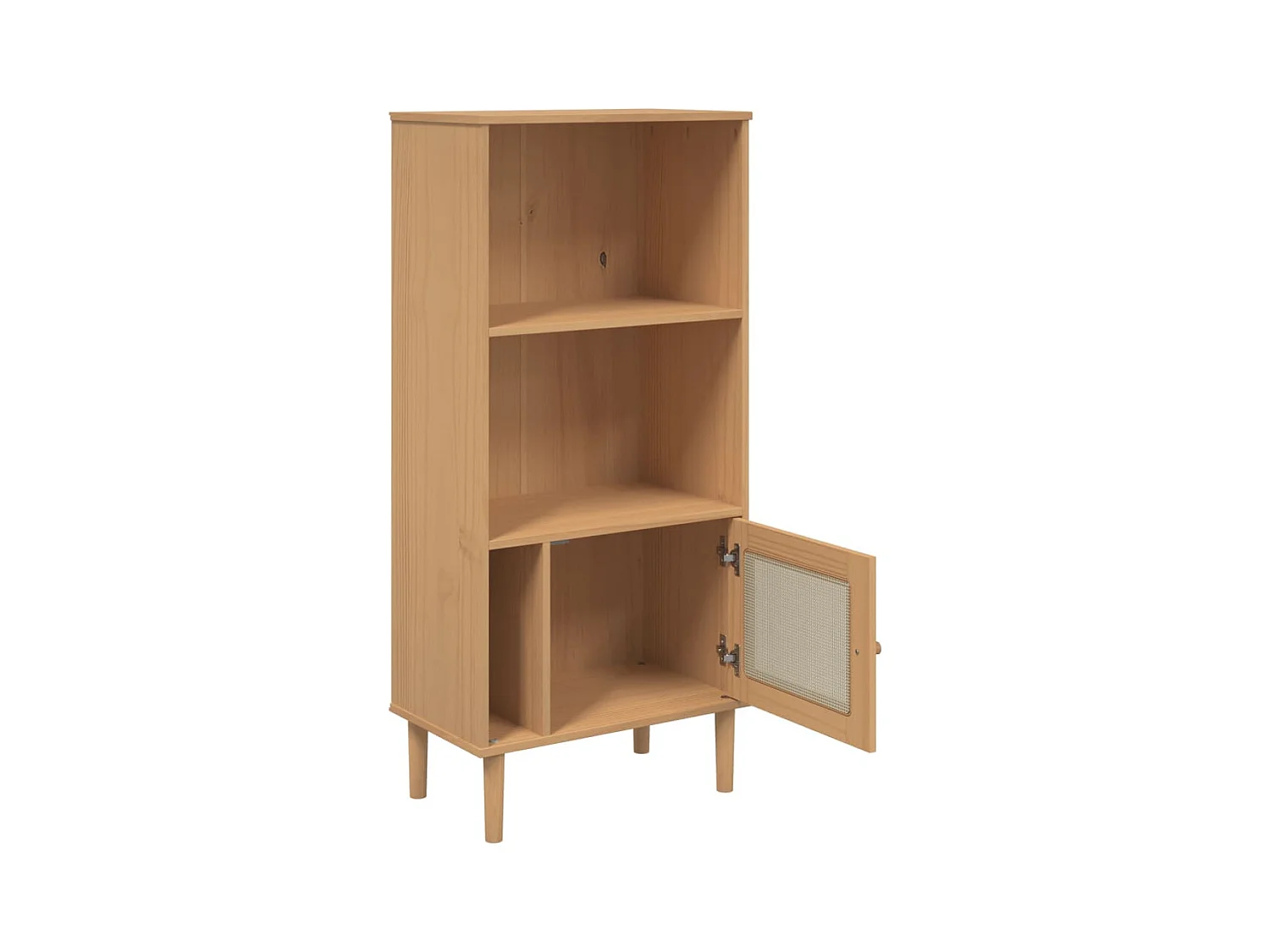 Bibliothèque SENJA aspect de rotin marron bois massif de pin