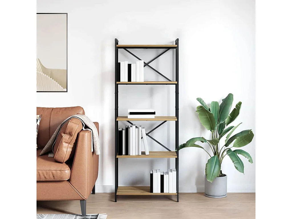 Librería de roble artesanal 60 x 30 x 153 cm Madera de ingeniería