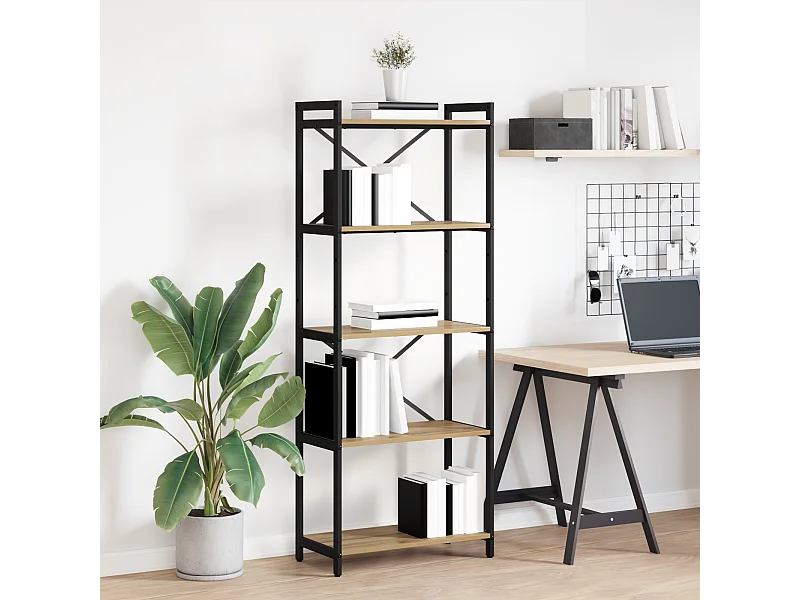 Handgemaakte eikenhouten boekenkast 60 x 30 x 153 cm Technisch hout