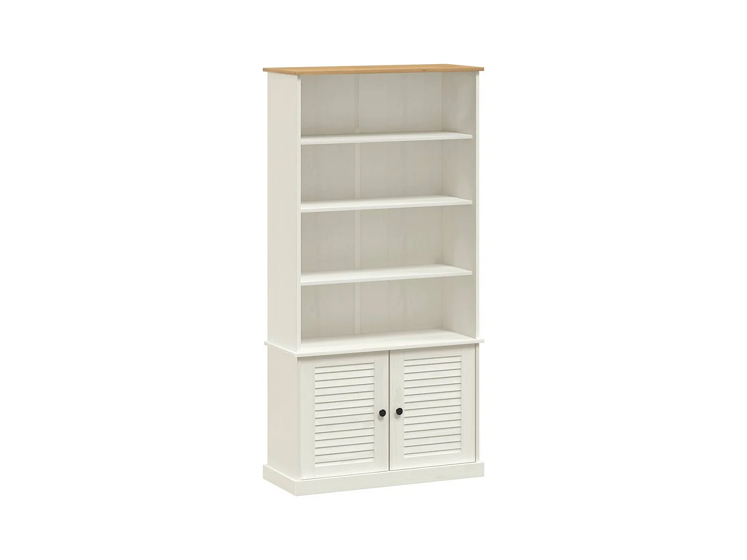 Libreria VIGO bianca 85x35x170 cm in legno massello di pino