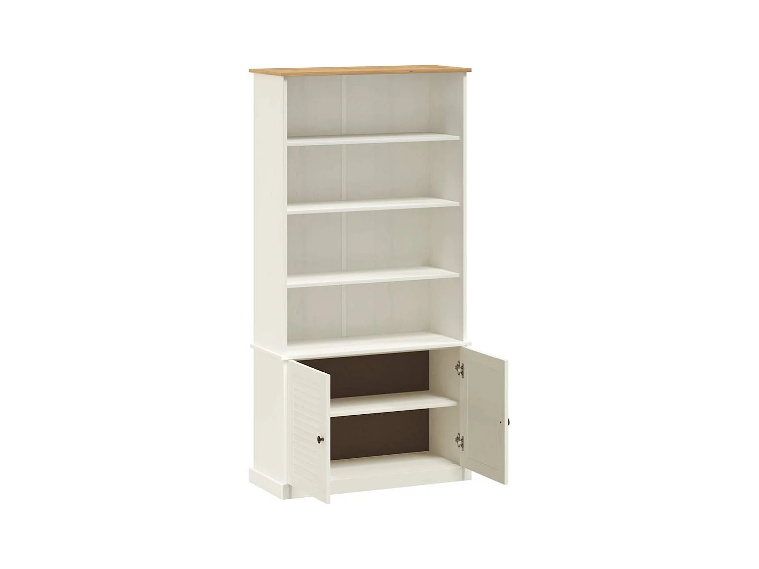 Libreria VIGO bianca 85x35x170 cm in legno massello di pino