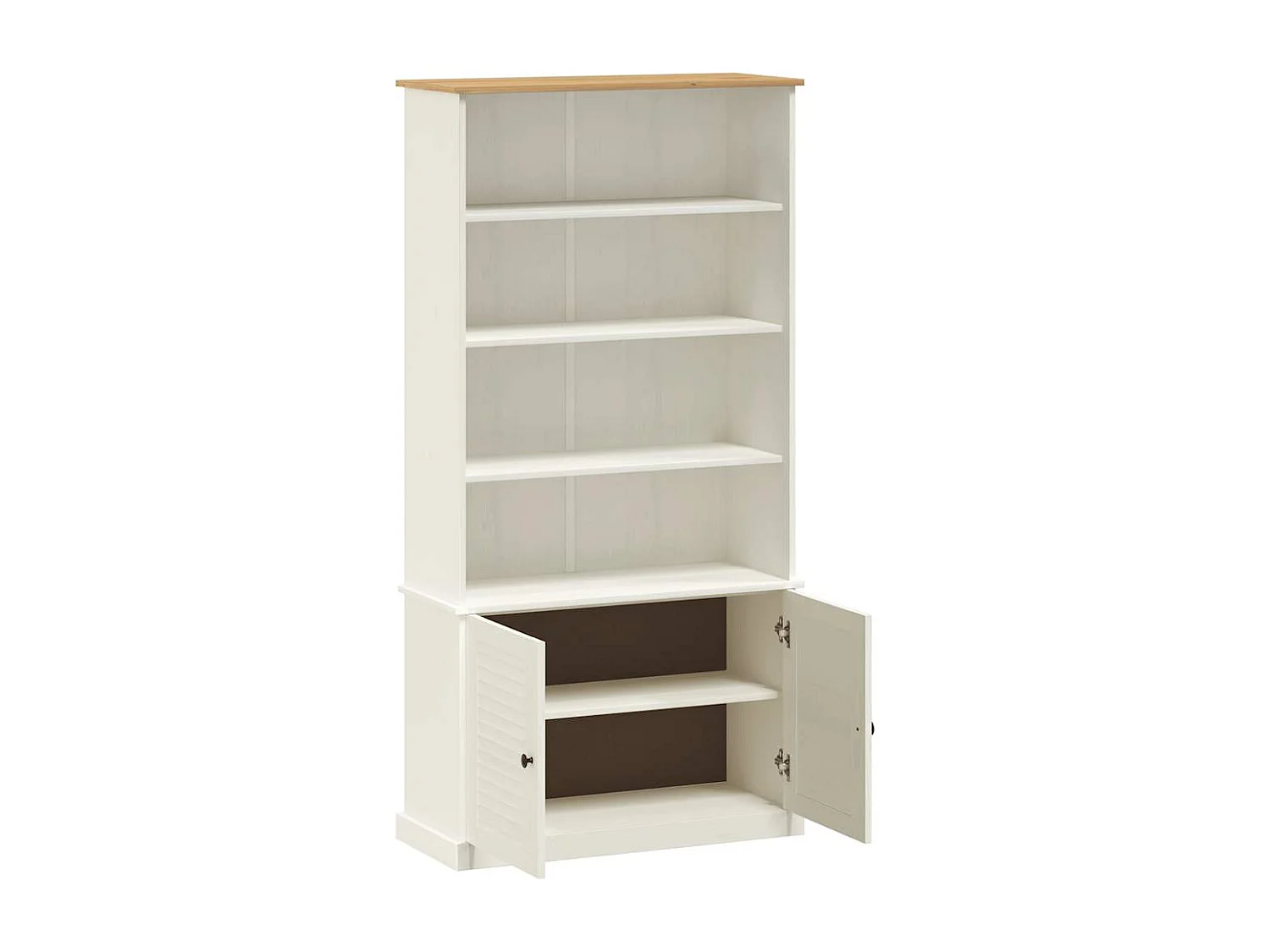 Libreria VIGO bianca 85x35x170 cm in legno massello di pino