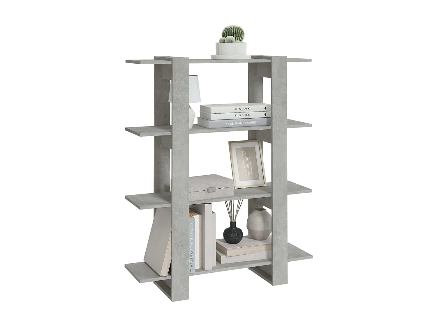 Boekenkast/kamerverdeler betongrijs 100x30x123,5 cm