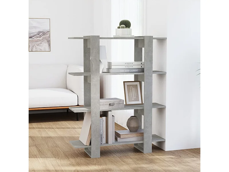 Bibliothèque/Séparateur de pièce Gris béton 100x30x123,5 cm