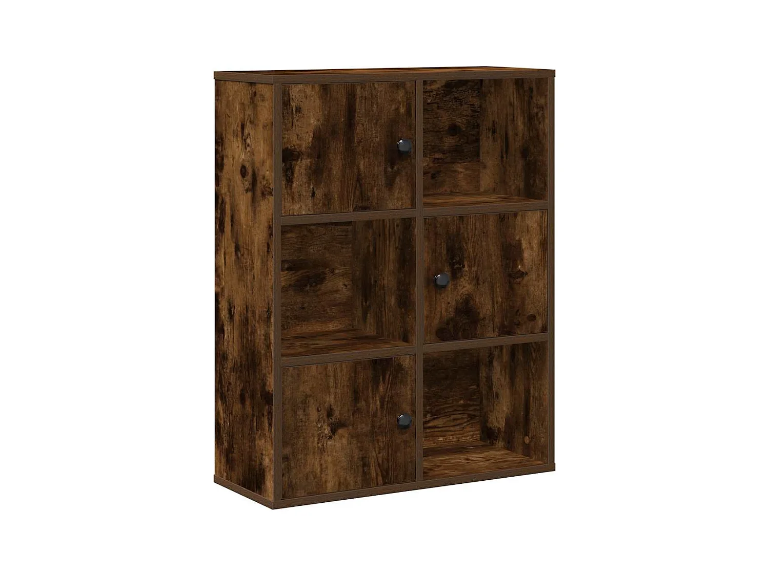 Bibliothèque chêne fumé 60x24x76,5 cm bois d'ingénierie