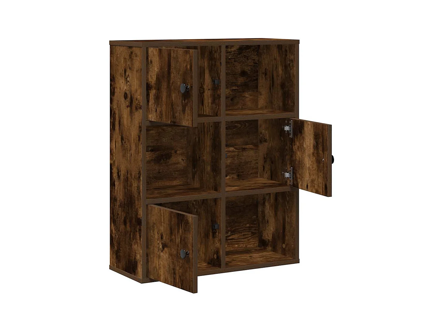 Bibliothèque chêne fumé 60x24x76,5 cm bois d'ingénierie