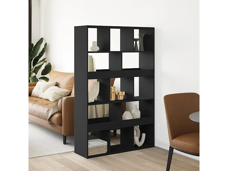 Parete divisoria nera 100x33x156,5 cm in legno ingegnerizzato