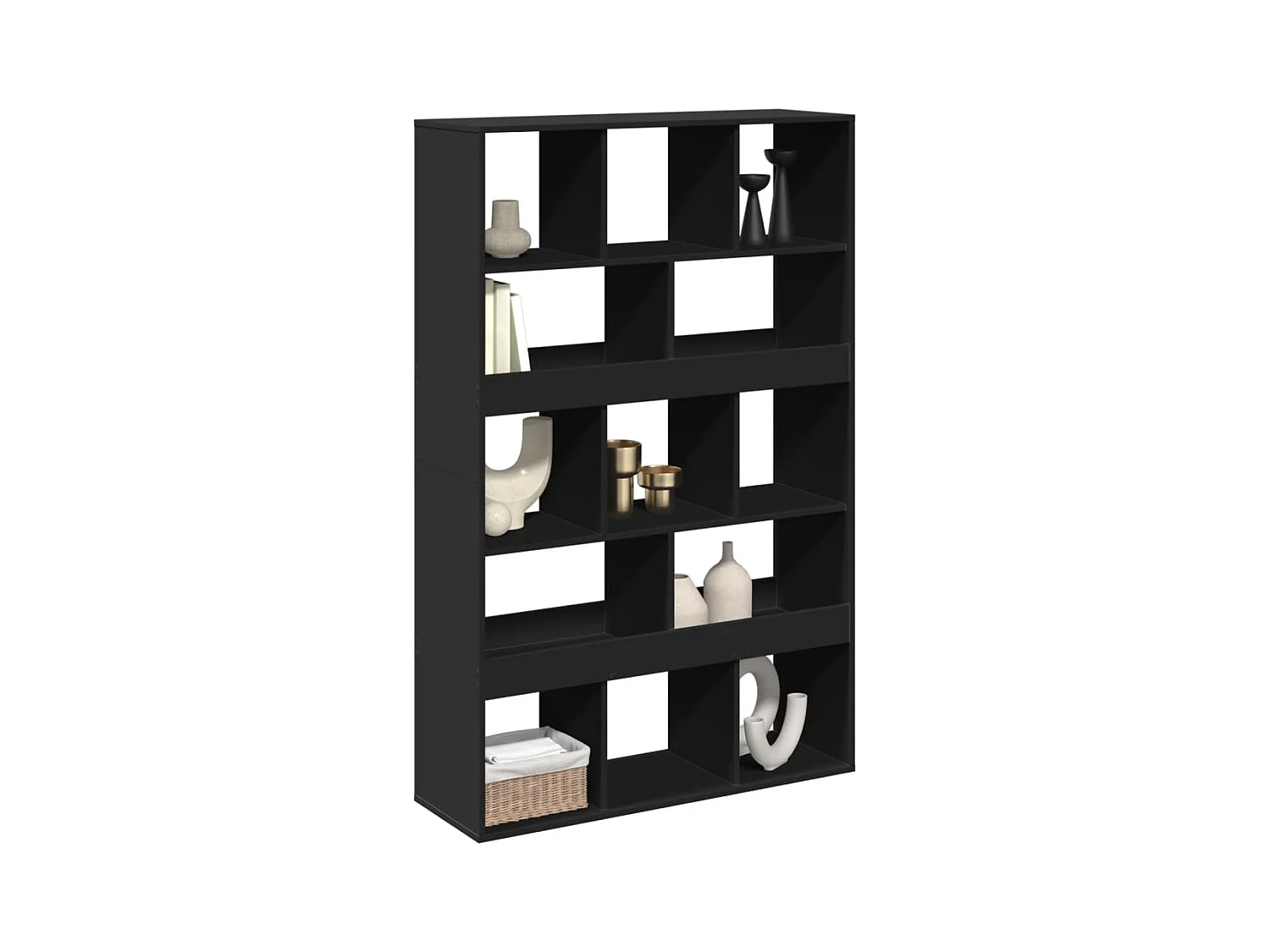 Parete divisoria nera 100x33x156,5 cm in legno ingegnerizzato