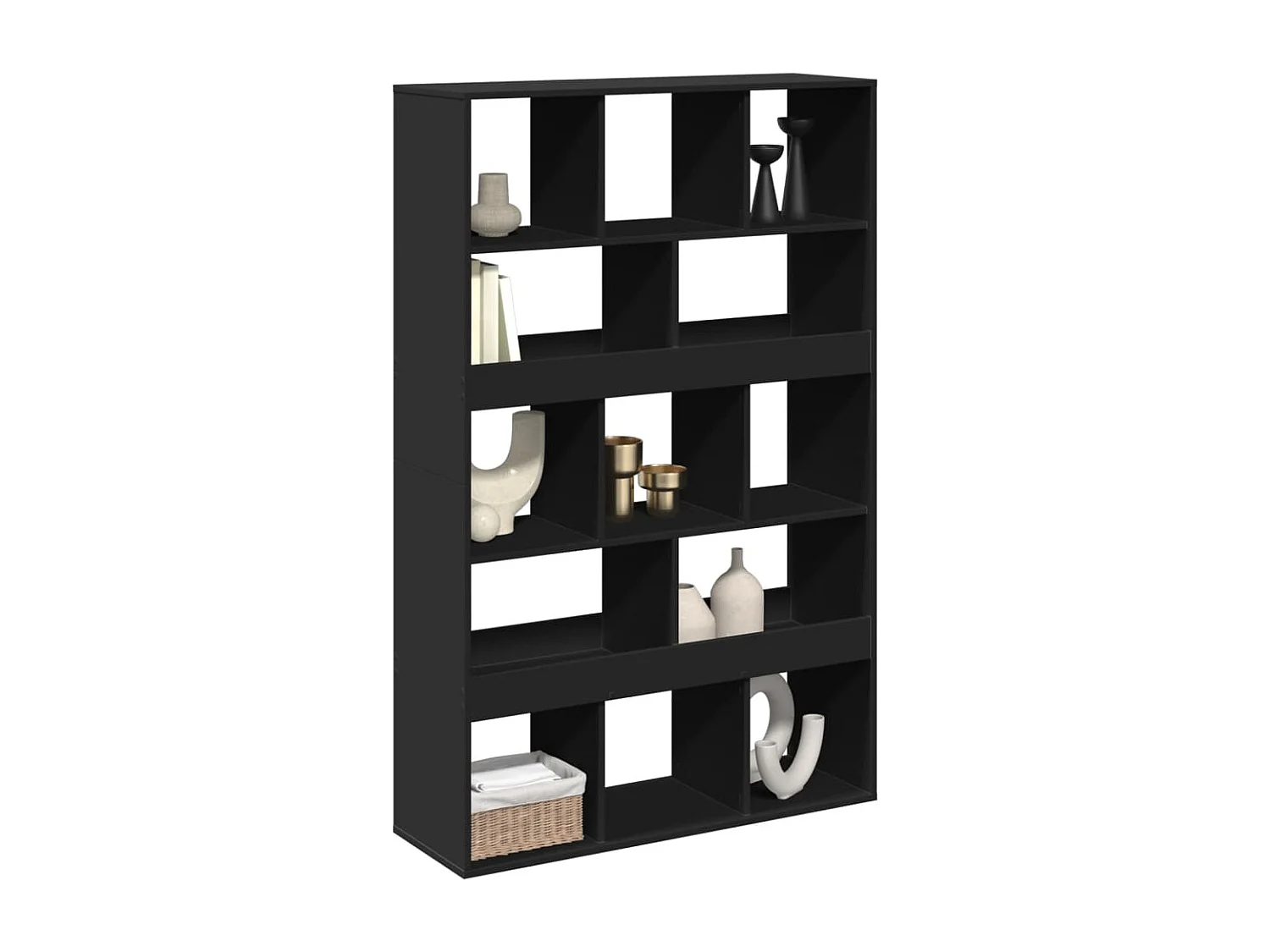 Parete divisoria nera 100x33x156,5 cm in legno ingegnerizzato