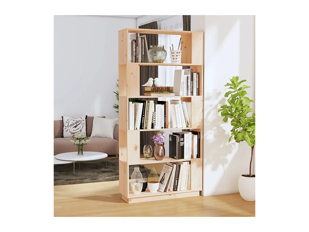 Bibliothèque/Séparateur de pièce 80x25x163,5 cm Pin solide