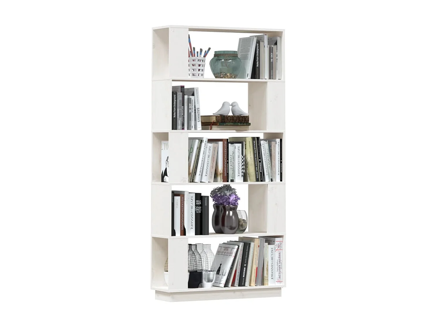 Bibliothèque/Séparateur de pièce Blanc 80x25x163,5cm Pin massif