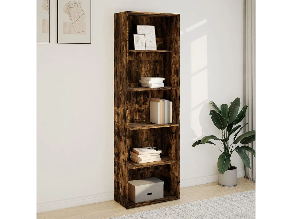 Libreria in rovere affumicato 60x30x189 cm in legno ingegnerizzato