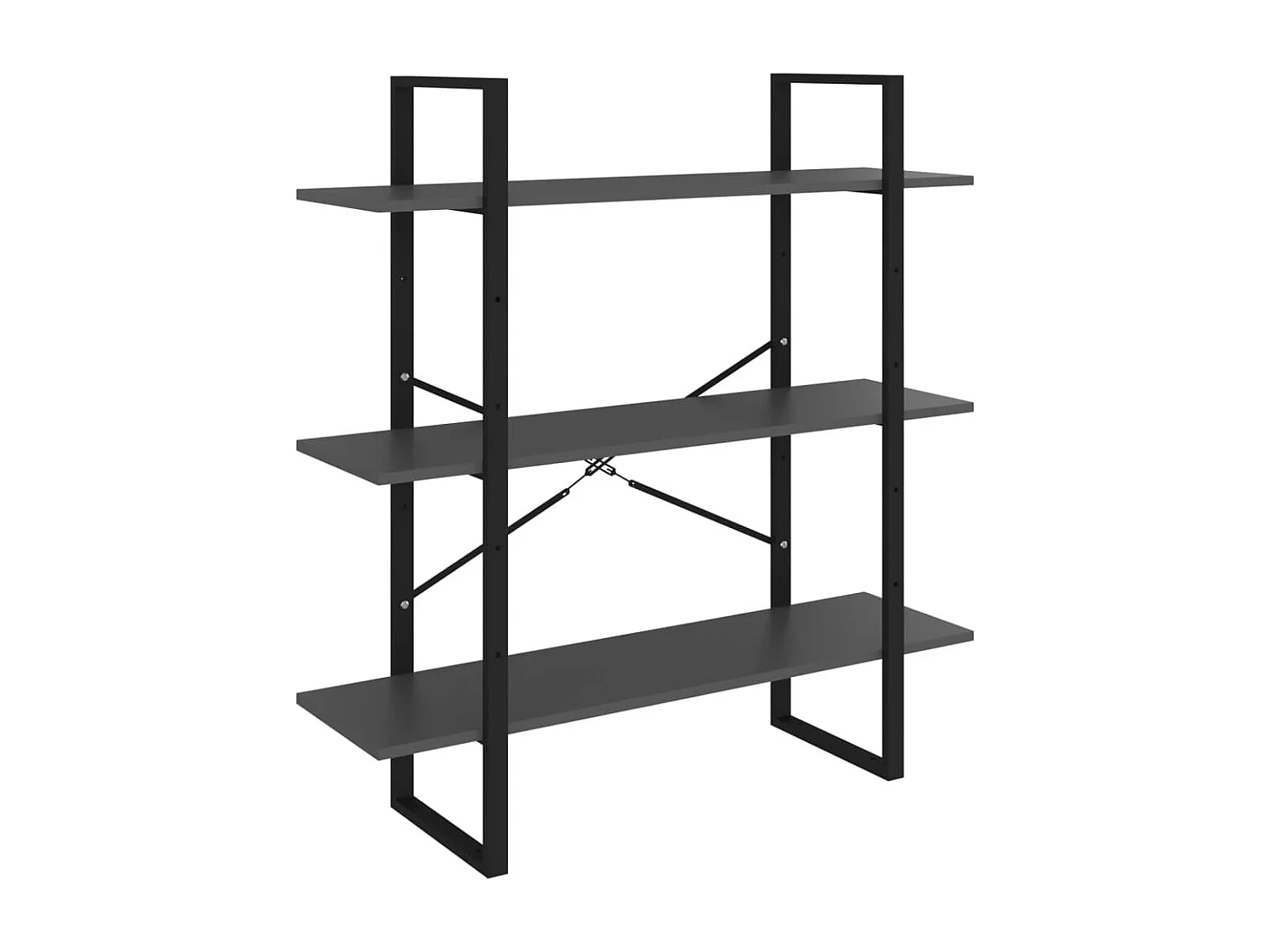 Libreria a 5 ripiani grigia 100x30x175 cm in legno ingegnerizzato