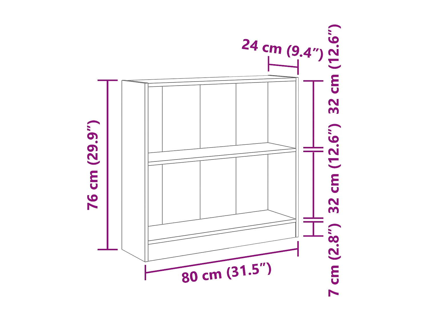 Bibliothèque Chêne noir 80 x 24 x 109 cm Panneau de particules