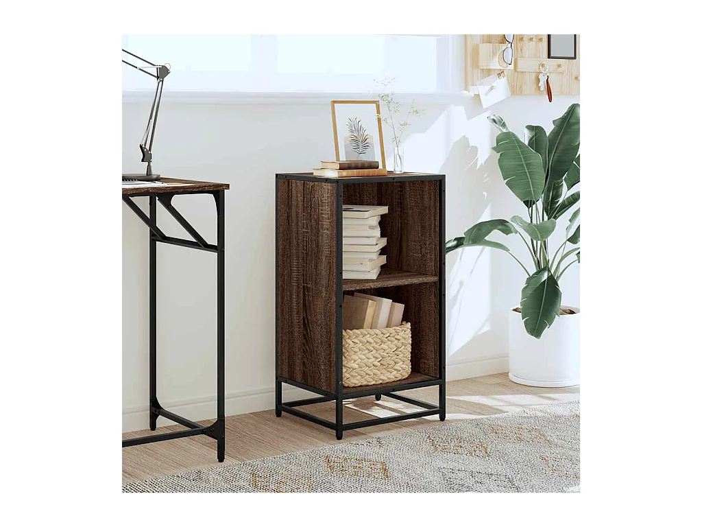 Bibliothèque chêne marron 40x35x76 cm bois d'ingénierie