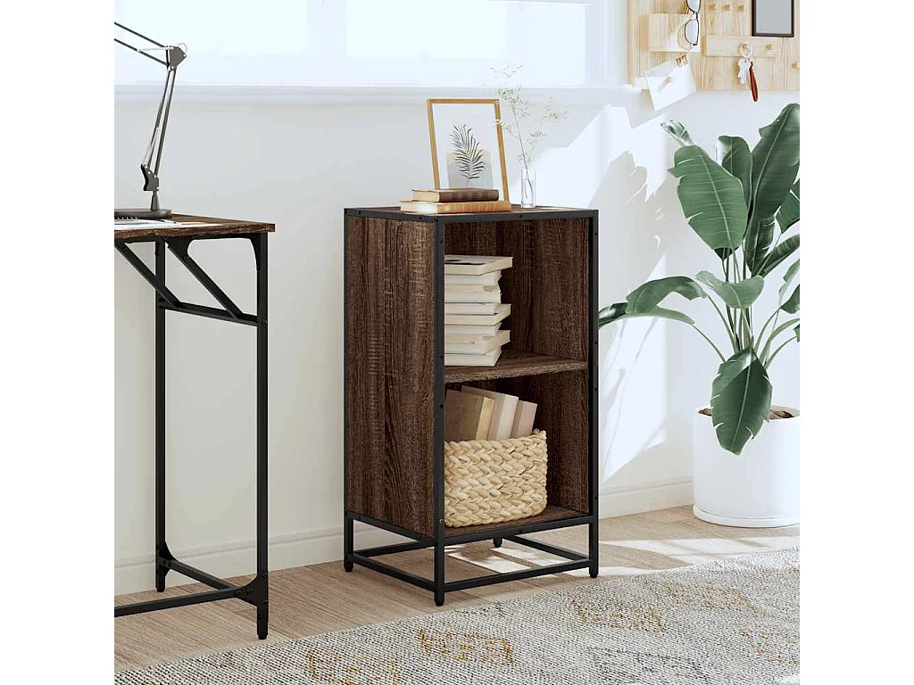 Bibliothèque chêne marron 40x35x76 cm bois d'ingénierie